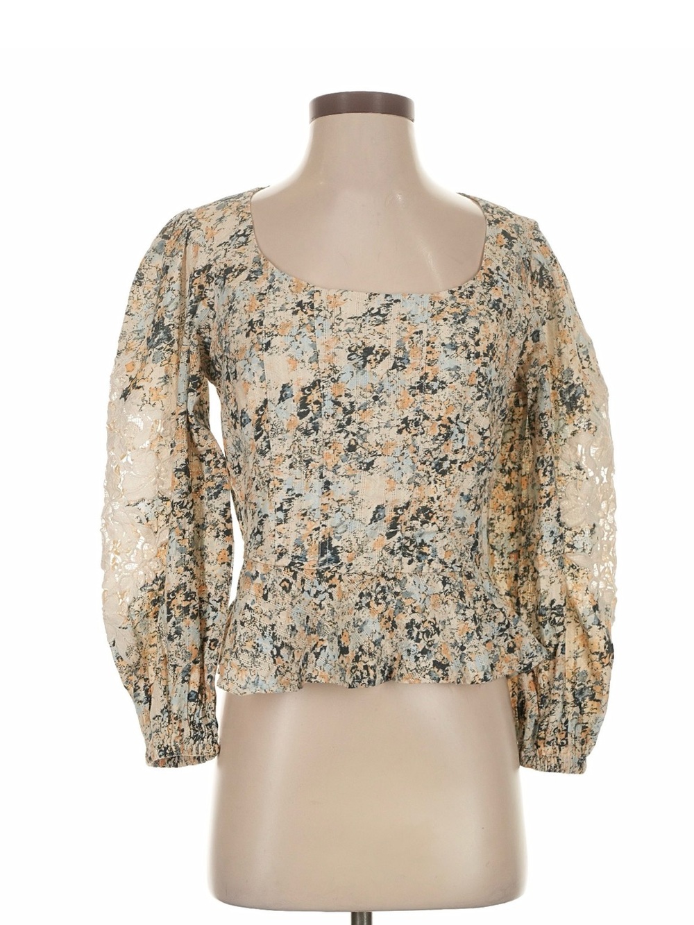 Sam Edelman Lainey Lace Peplum Top Size Small 100% cotton